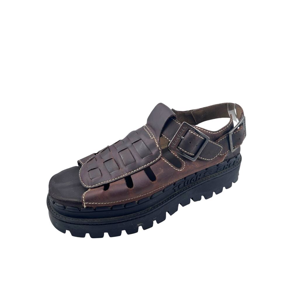 Skechers Jammers Women Brown Leather Fisherman Sandals Chunky Platform US 9 Y2KK - Picture 5 of 12